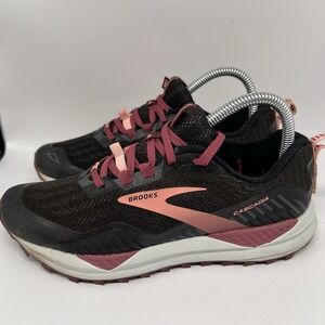 Brooks Womens Cascadia 15 Pink Trail Hiking Running Shoes Lace Up Size 6.5 Wide